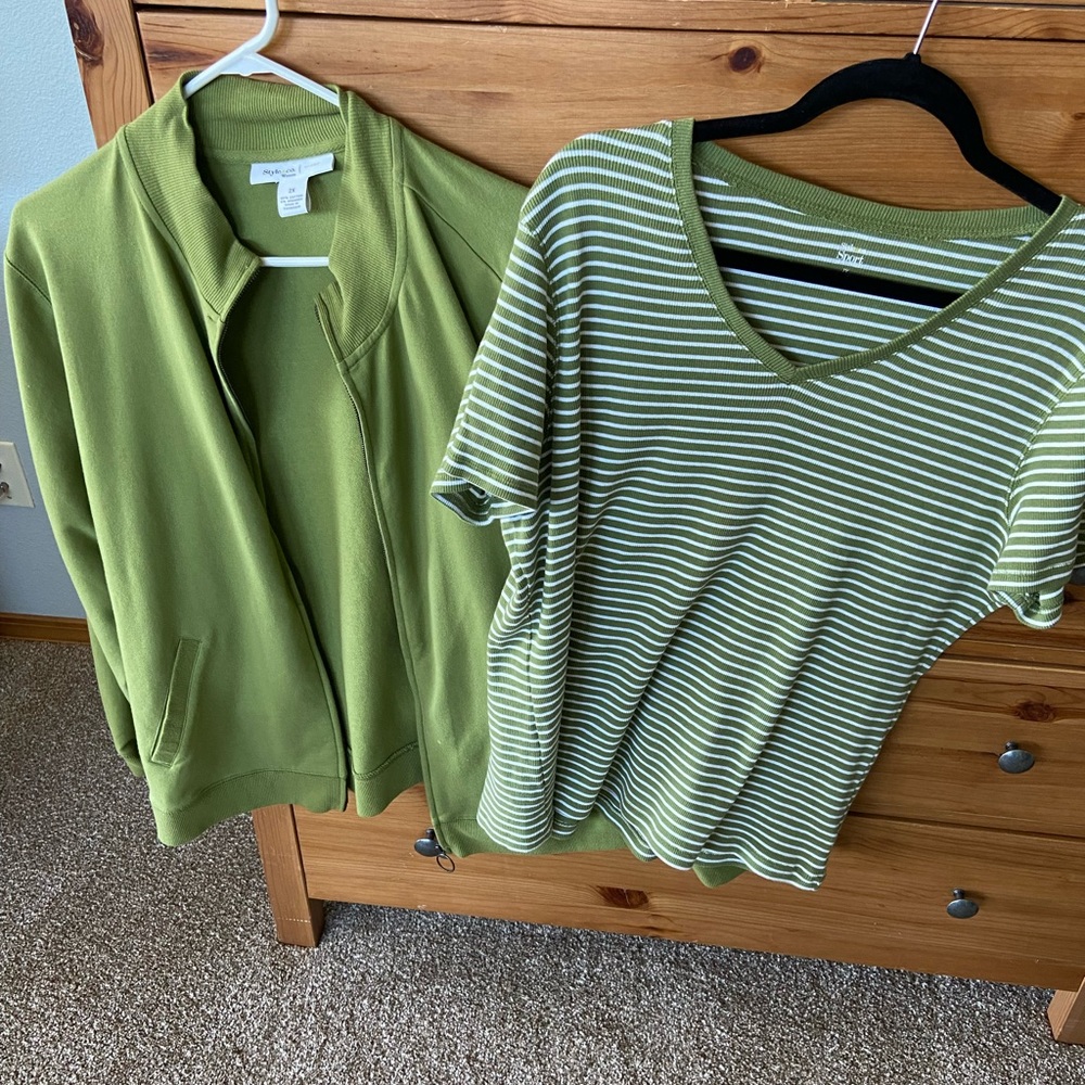 Set of zip front jacket and matching shirt